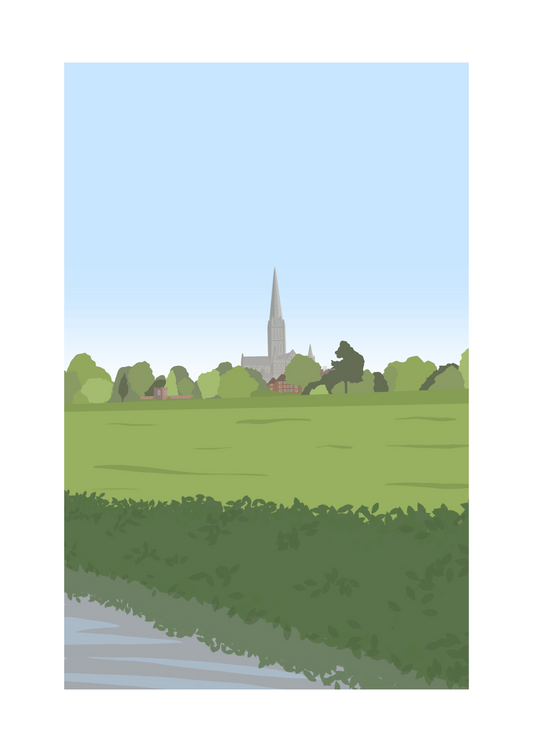 'A view over Salisbury Meadows' print